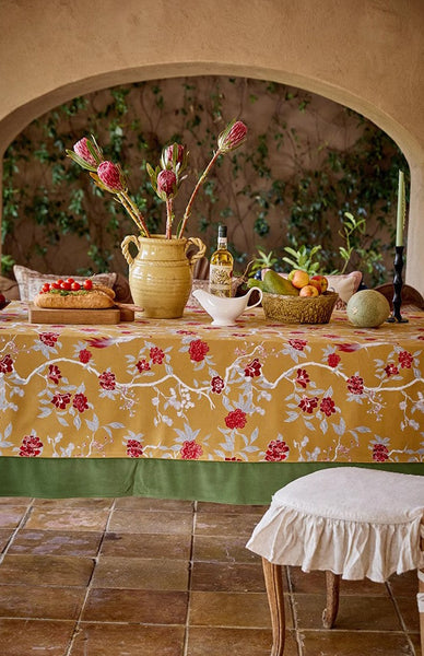 Farmhouse Table Cloth, Dining Room Flower Table Cloths, Large Square Tablecloth for Round Table, Extra Large Rectangular Table Covers for Kitchen-HomePaintingDecor