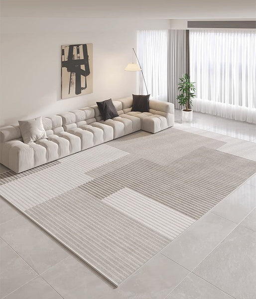Abstract Geometric Modern Rugs for Sale, Grey Modern Rugs for Living Room, Contemporary Modern Rugs for Bedroom, Gray Modern Rugs for Dining Room-HomePaintingDecor