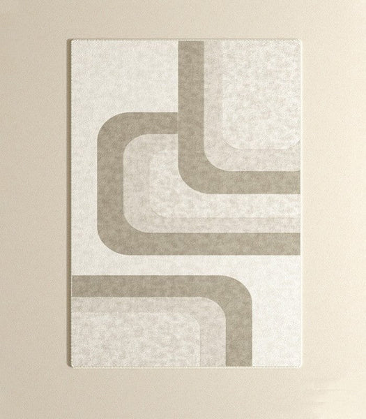 Modern Rugs under Dining Room Table, Abstract Modern Rugs for Living Room, Simple Geometric Carpets for Kitchen, Contemporary Modern Rugs Next to Bed-HomePaintingDecor
