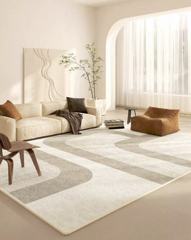 Modern Rugs under Dining Room Table, Abstract Modern Rugs for Living Room, Simple Geometric Carpets for Kitchen, Contemporary Modern Rugs Next to Bed-HomePaintingDecor