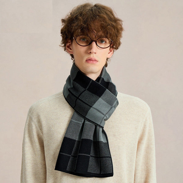 Business Casual Scarf for Men, Long Wool Man Scarf, Men's Winter Scarves, Formal Men Scarf Styles, Fashion Men Scarf, Unique Gifts for Men, Men's Wool Scarf Winter