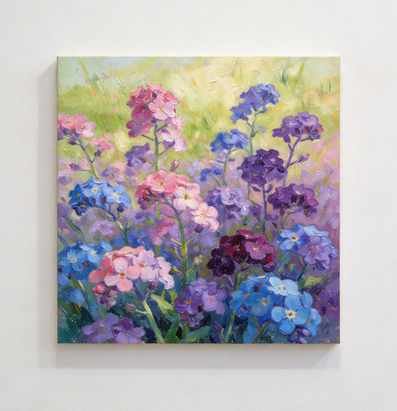 Still Life Painting, Sunny Wild Myosotis, Small Canvas Wall Art, Hand Painted Canvas Art, Original Flower Paintings, Buy Small Art Online-HomePaintingDecor