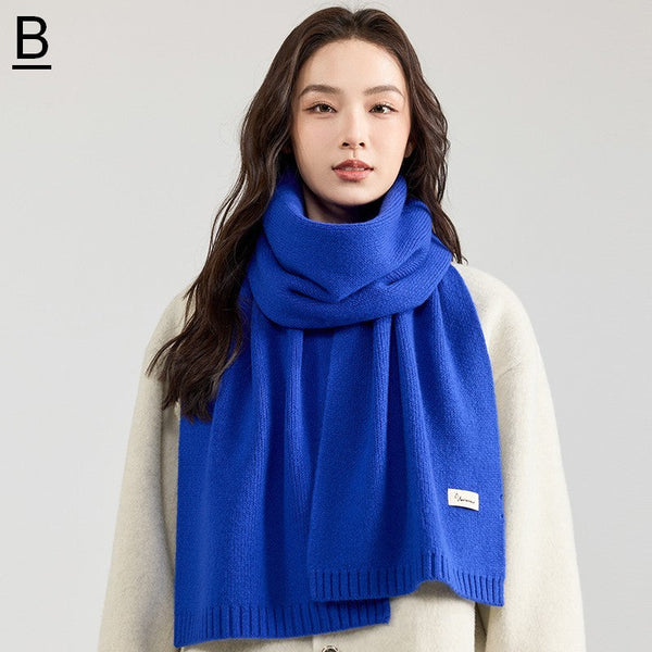 Modern Winter Scarf, Blue Casual Scarf for Women, Fashion Designer Scarf, Cold Weather Scarf, Wool Scarf for Women, Soft Cashmere Scarf for Women-HomePaintingDecor