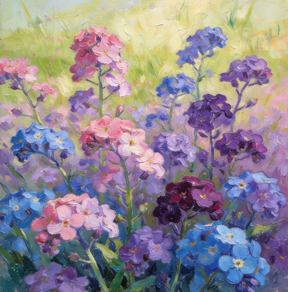 Still Life Painting, Sunny Wild Myosotis, Small Canvas Wall Art, Hand Painted Canvas Art, Original Flower Paintings, Buy Small Art Online-HomePaintingDecor