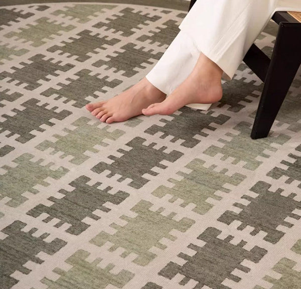 Bedroom Abstract Modern Area Rugs, Contemporary Modern Rug for Living Room, Circular Modern Rugs under Chairs, Geometric Round Rugs for Dining Room