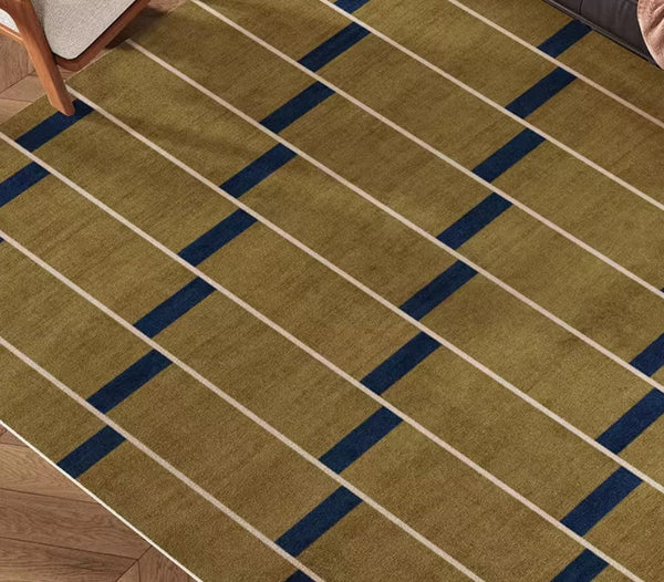 Large Modern Rugs for Living Room, Mid Century Modern Rugs for Bedroom, Abstract Geometric Modern Rugs, Green Modern Rugs for Dining Room-HomePaintingDecor
