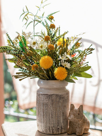 Beautiful Modern Artificial Flowers for Dining Room Table, Dandelion, Wheat Branch, Eucalyptus Globulus, Unique Flower Arrangement for Home Decoration-HomePaintingDecor