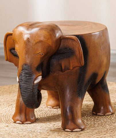 Handmade Solid Wood low Stool, Elephant Wooden Stool, Elephant Sofa Stool, Dining Table Stool, Creative Shoe-changing Stool-HomePaintingDecor
