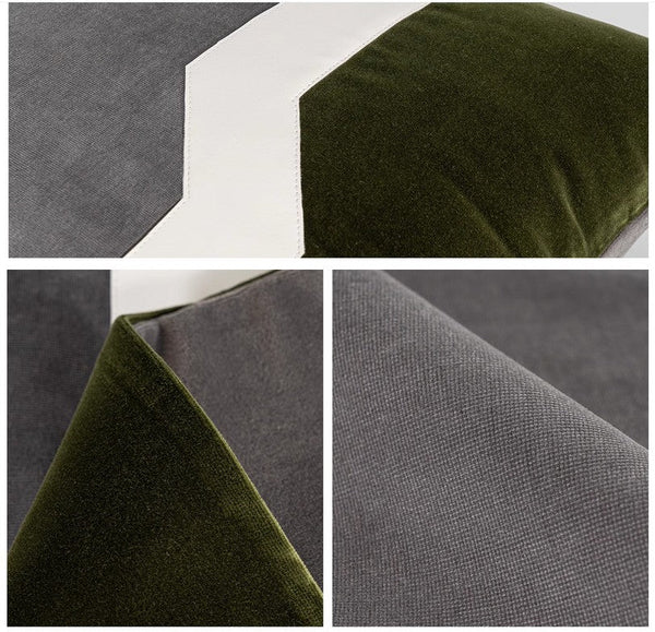 Modern Sofa Throw Pillows, Large Decorative Throw Pillows for Couch, Grey Green Abstract Contemporary Throw Pillow for Living Room-HomePaintingDecor