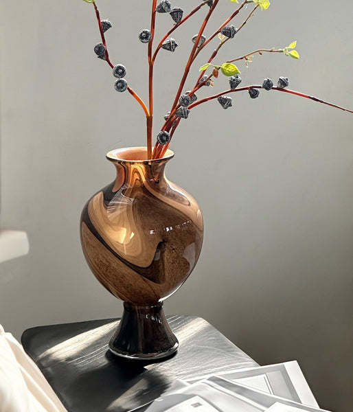 Modern Vases for Flowers, Unique Handmade Glass Bud Vases, Vintage Glass Flower Vases, Flower Vases on Table-HomePaintingDecor