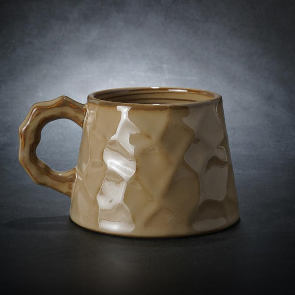 Ceramic Coffee Mug, Large Capacity Coffee Cups, Large Handmade Pottery Coffee Cup, Large Tea Cup, Black Coffee Cup-HomePaintingDecor