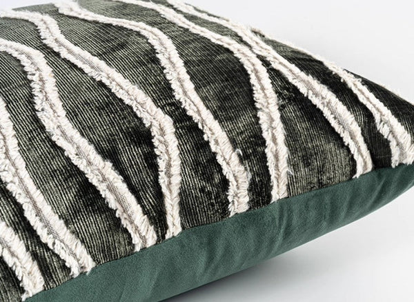 Large Simple Throw Pillow for Bedroom, Contemporary Pillows, Abstract Decorative Throw Pillows, Green Square Modern Throw Pillows for Couch-HomePaintingDecor