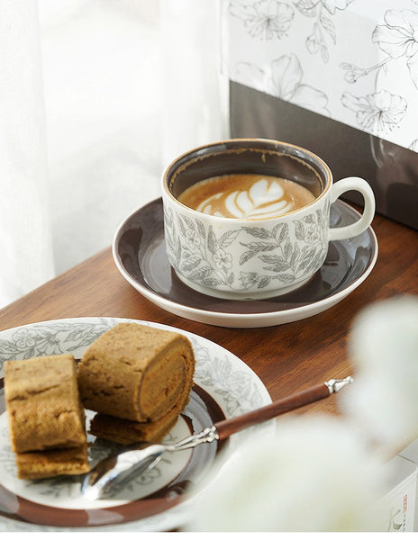 Vintage Bone China Porcelain Tea Cup Set, Unique British Tea Cup and Saucer in Gift Box, Royal Ceramic Cups, Elegant Ceramic Coffee Cups