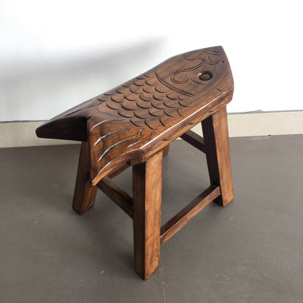 Handmade Solid Wood low Stool, Creative Shoe-changing Stool, Vintage Old Elm Wood Stool, Children's Wooden Stool, Sofa Stool, Dining Table Stool-HomePaintingDecor