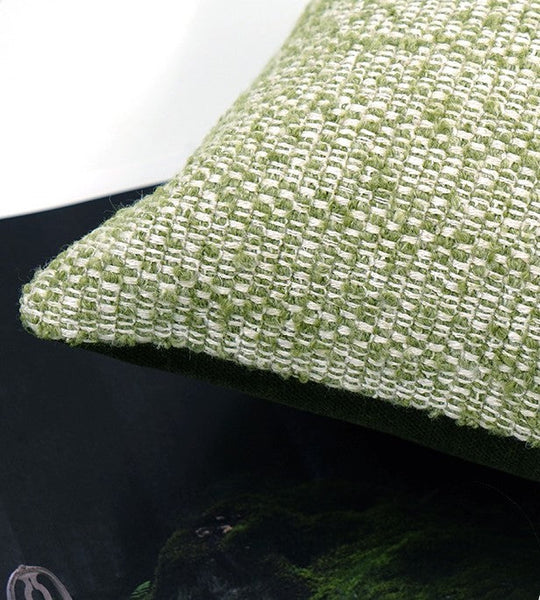 Green White Modern Sofa Pillows, Large Square Modern Throw Pillows for Couch, Simple Throw Pillow for Interior Design, Large Decorative Throw Pillows-HomePaintingDecor