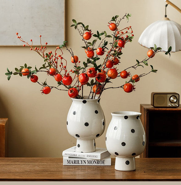 Small Flower Vases on Table, Handmade Water Holding Flower Vase, Ceramic Bud Vases, Modern Porcelain Flower Vases-HomePaintingDecor