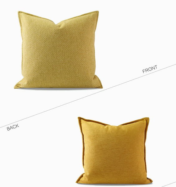 Large Yellow Square Modern Throw Pillows for Couch, Contemporary Modern Sofa Pillows, Simple Decorative Throw Pillows, Large Throw Pillow for Interior Design-HomePaintingDecor