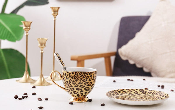 Unique Ceramic Coffee Cup and Saucer, Creative Ceramic Coffee Cups, Beautiful British Tea Cups, Creative Porcelain Tea Cup Set-HomePaintingDecor