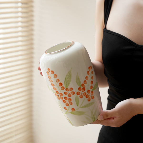 Dining Table Centerpiece, Ceramic Bouquet Vases, Porcelain Flower Vases, Large Flower Vases on Table, Handmade Water Holding Flower Vase-HomePaintingDecor