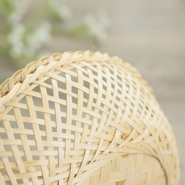 Lovely Cute Picnic Food Basket, Bamboo Basket for Food, Natural Fruit Basket Kitchen Storage Baskets, Natural Hand-woven Bamboo Basket-HomePaintingDecor