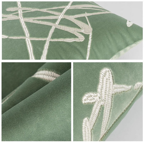 Abstract Contemporary Throw Pillow for Living Room, Green Decorative Throw Pillows for Couch, Large Modern Sofa Throw Pillows-HomePaintingDecor