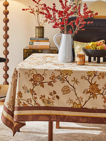 Flower Farmhouse Table Covers, Square Tablecloth for Round Table, Extra Large Modern Rectangular Tablecloth for Dining Room Table, Long Tablecloth for Living Room-HomePaintingDecor