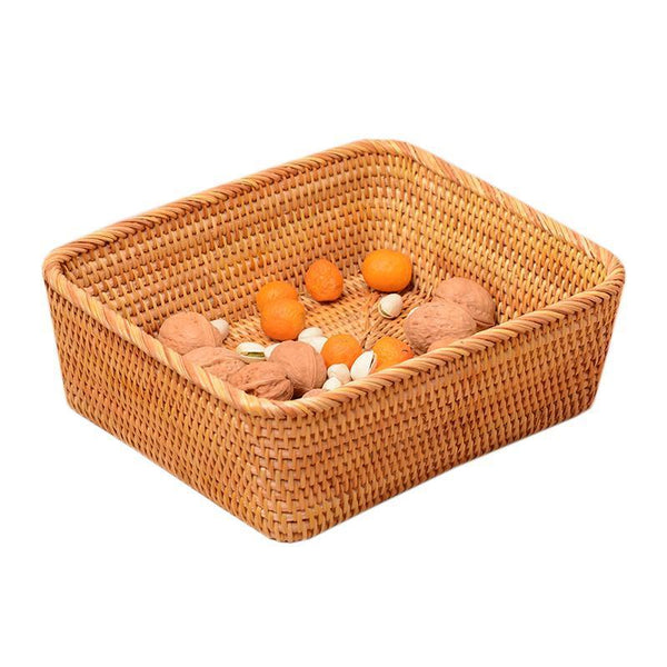 Woven Rectangular Storage Basket, Lovely Rattan Storage Basket, Storage Baskets for Kitchen-HomePaintingDecor
