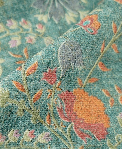 Garden Flowers Pattern Decorative Throw Pillows, Large Green Throw Pillow for Interior Design, Geomeric Contemporary Square Modern Throw Pillows for Couch-HomePaintingDecor