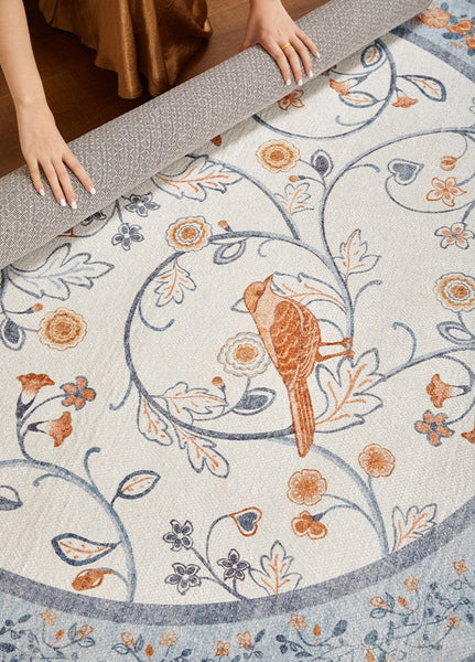 Dining Room Contemporary Round Rugs, Bedroom Modern Round Rugs, Modern Rug Ideas for Living Room, Circular Modern Rugs under Chairs-HomePaintingDecor