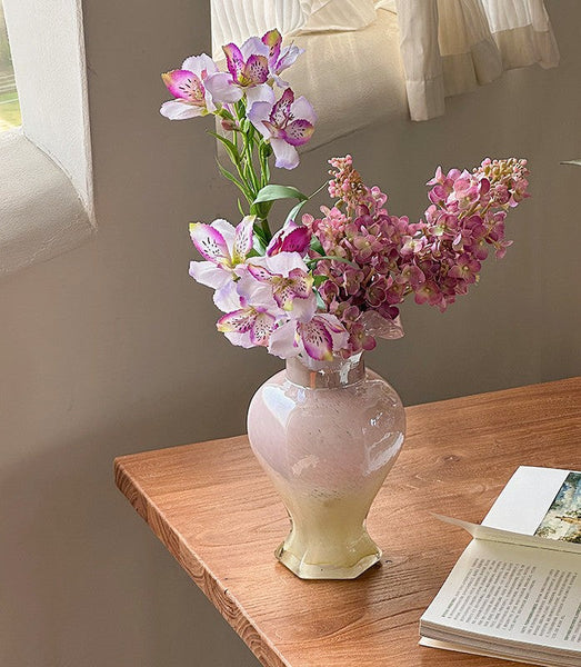 Water Holding Flower Vases, Glass Bud Vases, Bouquet Flower Vase, Vintage Glass Flower Vases, Handmade Flower Vases on Table-HomePaintingDecor