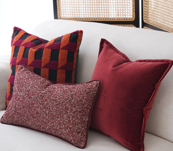 Decorative Pillows for Couch, Modern Sofa Pillows, Simple Modern Pillows, Red Modern Throw Pillows, Contemporary Throw Pillows-HomePaintingDecor