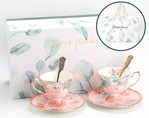 Luxury Tea Cup with Saucer, Elegant Coffee Cup, Porcelain Tea cups, Ceramic Tea Cup Set, British Tea Cup Set, Afternoon Tea Cup with Saucer Set-HomePaintingDecor