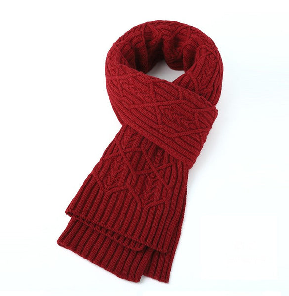 Business Wool Scarf for Gentleman, Casual Scarf Men, Men's Wool Scarf Winter, Thick Wool Scarf, Men's Winter Scarf, Formal Men Scarf Styles, Red Fashion Scarf-HomePaintingDecor