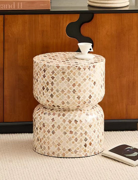 Elegant Small End Table, Modern Side Table, Contemporary Bedside Table, Bedside Small Side Table, Creative Coffee Table, Contemporary Side Table, Portable Casual Side Table, Shell Small Sofa Side Table-HomePaintingDecor
