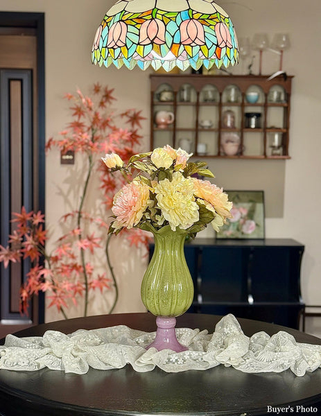 Centerpiece Contemporary Vases on Table, Modern Glass Vase for Flowers, Mid Century Glass Vases, Handmade Modern Vases for Living Room, Unique Decorative Glass Vase-HomePaintingDecor