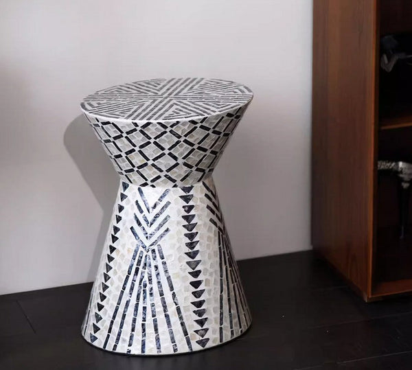 Modern Portable Casual Side Table, Contemporary Round Side Table, Creative Coffee Table, Bedside Small Side Table, Shell Small Sofa Side Table-HomePaintingDecor