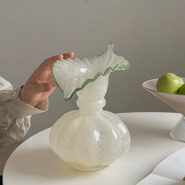 Modern Glass Flower Vases, Handmade Glass Bud Vases, Water Holding Flower Vases, Flower Vases on Table, Small Flower Vase-HomePaintingDecor