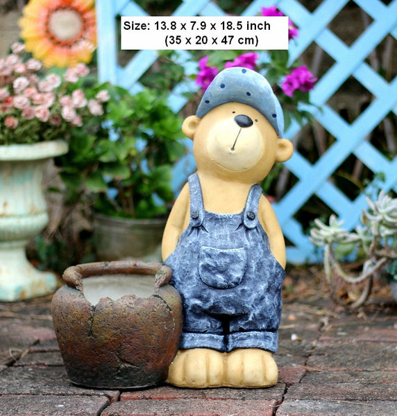 Garden Animal Sculpture Bear Statues, Garden Decor Ideas, Outdoor Garden Decoration, Animal Statues, Garden Ornament, Villa Courtyard Decor-HomePaintingDecor