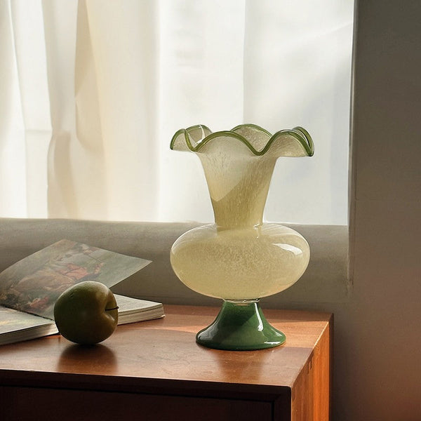 Vintage Glass Flower Vases, Water Holding Flower Vases, Bouquet Flower Vase, Glass Bud Vases, Modern Glass Vases for Flowers-HomePaintingDecor