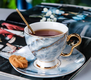Unique Tea Cups and Saucers in Gift Box as Birthday Gift, Elegant Ceramic Coffee Cups, Beautiful British Tea Cups, Royal Bone China Porcelain Tea Cup Set-HomePaintingDecor