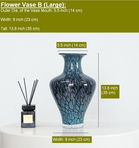 Handmade Liuli Vases, Centerpiece Vases on Table, Colored Glaze Vase for Modern Home Decor, Glass Bud Vases, Bouquet Flower Vase-HomePaintingDecor