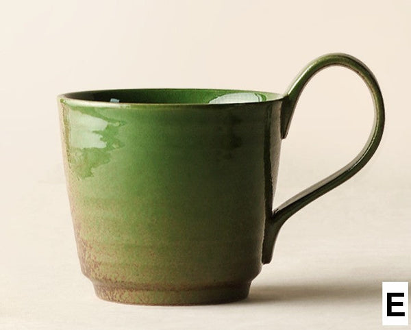Modern Handmade Pottery Coffee Cup, Creative Brown Green Blue Ceramic Coffee Mugs, Large Unique Tea Cup, Large Capacity Coffee Cups-HomePaintingDecor