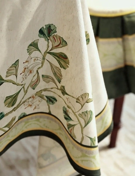 Ginkgo Leaves Table Covers, Square Tablecloth for Kitchen, Extra Large Modern Rectangular Tablecloth for Dining Room Table, Large Tablecloth for Round Table-HomePaintingDecor