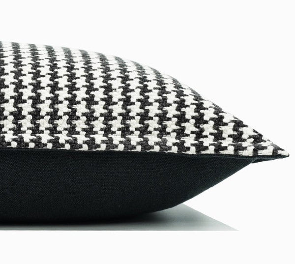 Chequer Modern Sofa Pillows, Large Black and White Decorative Throw Pillows, Contemporary Square Modern Throw Pillows for Couch, Abstract Throw Pillow for Interior Design-HomePaintingDecor