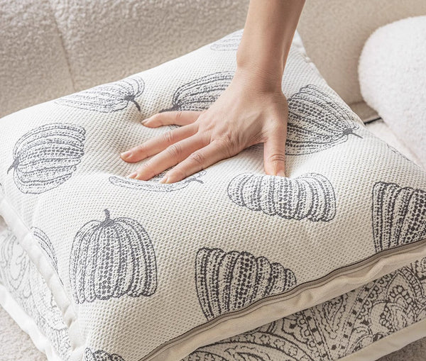 Modern Sofa Pillows, Decorative Throw Pillows for Couch, Embroider Flower Pillow Covers, Farmhouse Flower Decorative Pillows-HomePaintingDecor