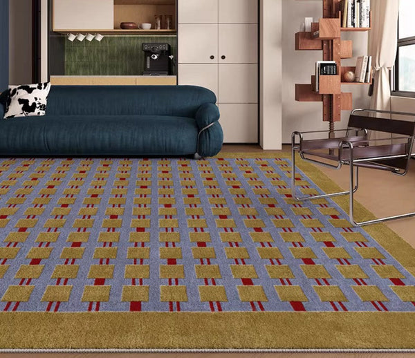 Mid Century Modern Rugs for Living Room, Vintage Area Rugs for Bedroom, Large Contemporary Area Rugs for Dining Room-HomePaintingDecor