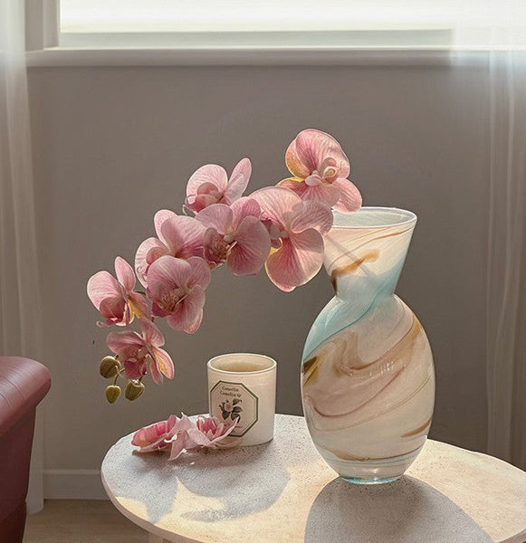 Cute Handmade Glass Vases, Vintage Small Glass Flower Vases, Flower Vases on Table, Modern Glass Vases for Flowers-HomePaintingDecor