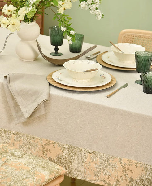 Modern Tablecloth for Kitchen, Cotton and Linen Rectangle Table Covers for Dining Room Table, Square Tablecloth for Coffee Table-HomePaintingDecor