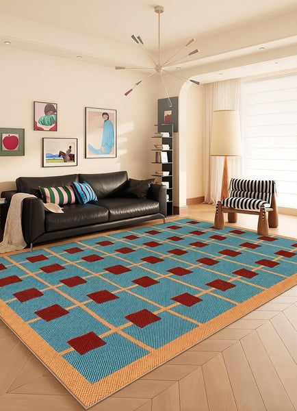 Contemporary Abstract Rugs for Dining Room, Modern Living Room Rug Ideas, Mid Century Modern Rugs, Geometric Contemporary Rugs-HomePaintingDecor