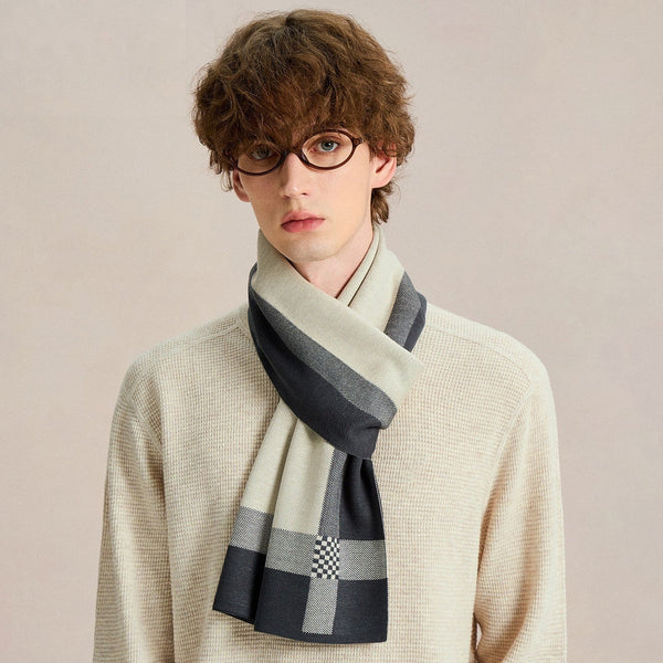 Business Casual Scarf for Men, Formal Men Scarf Styles, Men's Winter Scarves, Long Wool Man Scarf, Fashion Men Scarf, Unique Gifts for Men, Men's Wool Scarf Winter